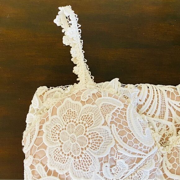 L’ATISTE by Amy White Crochet Lace Midi Dress Sz S - Picture 8 of 15